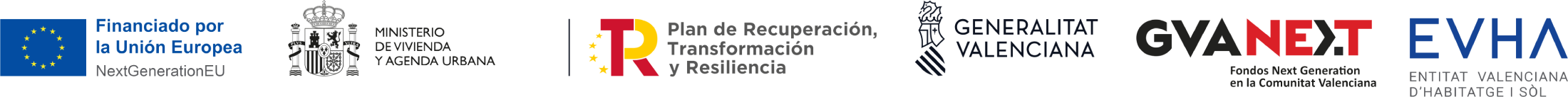 Financiado por la Unión Europea NextGeneration EU. Ministerio de Vivienda y Agenda Urbana. Plan de Recuperación, Transformación y Resiliencia. Generalitat Valenciana. GVA Next. EVHA.